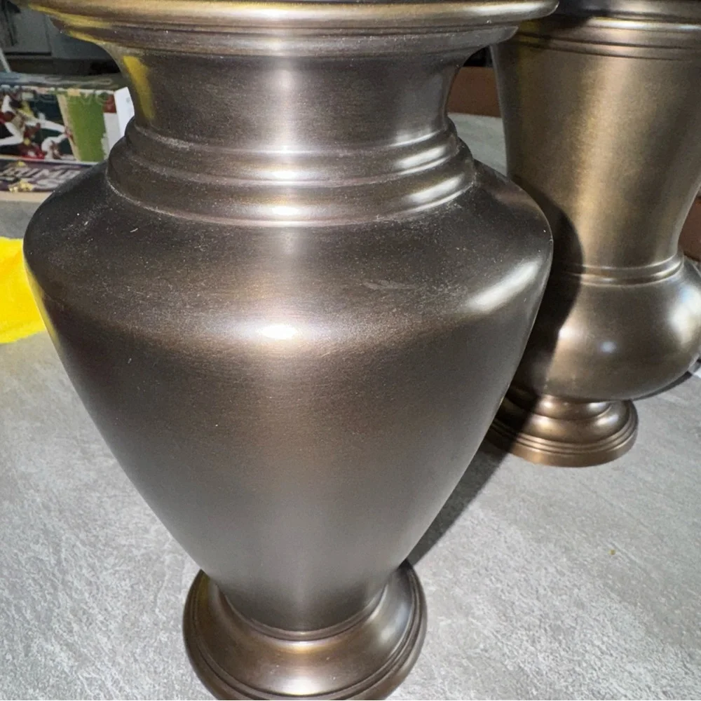 Restoration Hardware Bronze Vase Duo